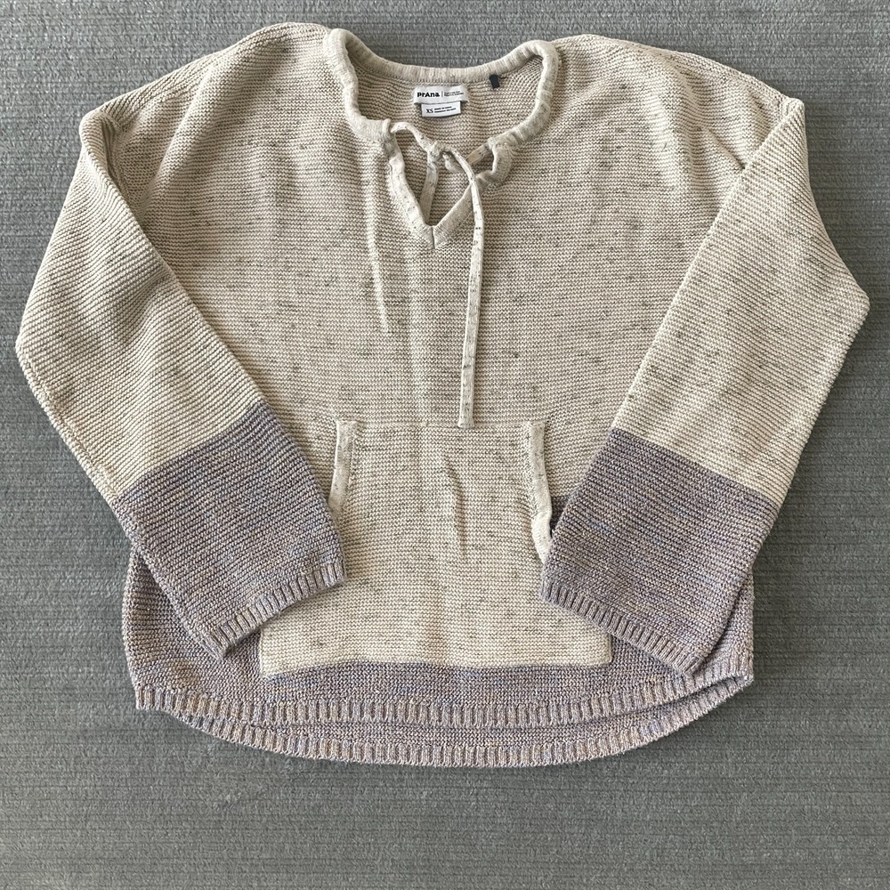 Prana Sweater Crystal Beach Pullover Knit Pockets Hiking Outdoor Crew Neck Coast